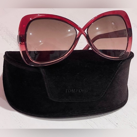 Tom Ford Women's Square Red Rose Sunglasses